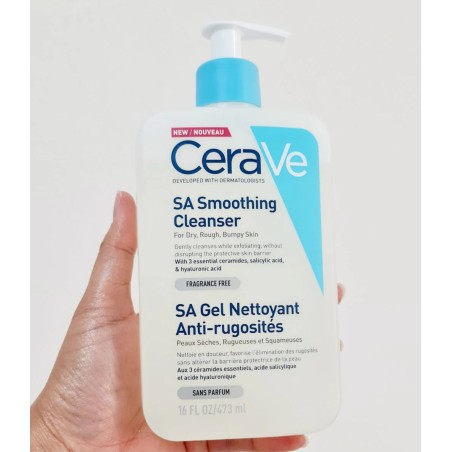 CERAVE SA GEL NETTOYANT ANTI-RUGOSITES 473ML – Soin pour peau sèche et atopique | CERAVE  3