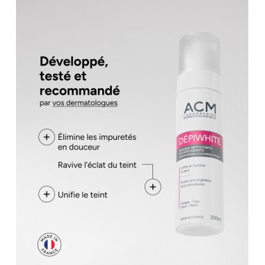 ACM DEPIWHITE LA MOUSSE NETTOYANTE ECLAIRCISSANTE 200ML – Pour le visage | ACM  3